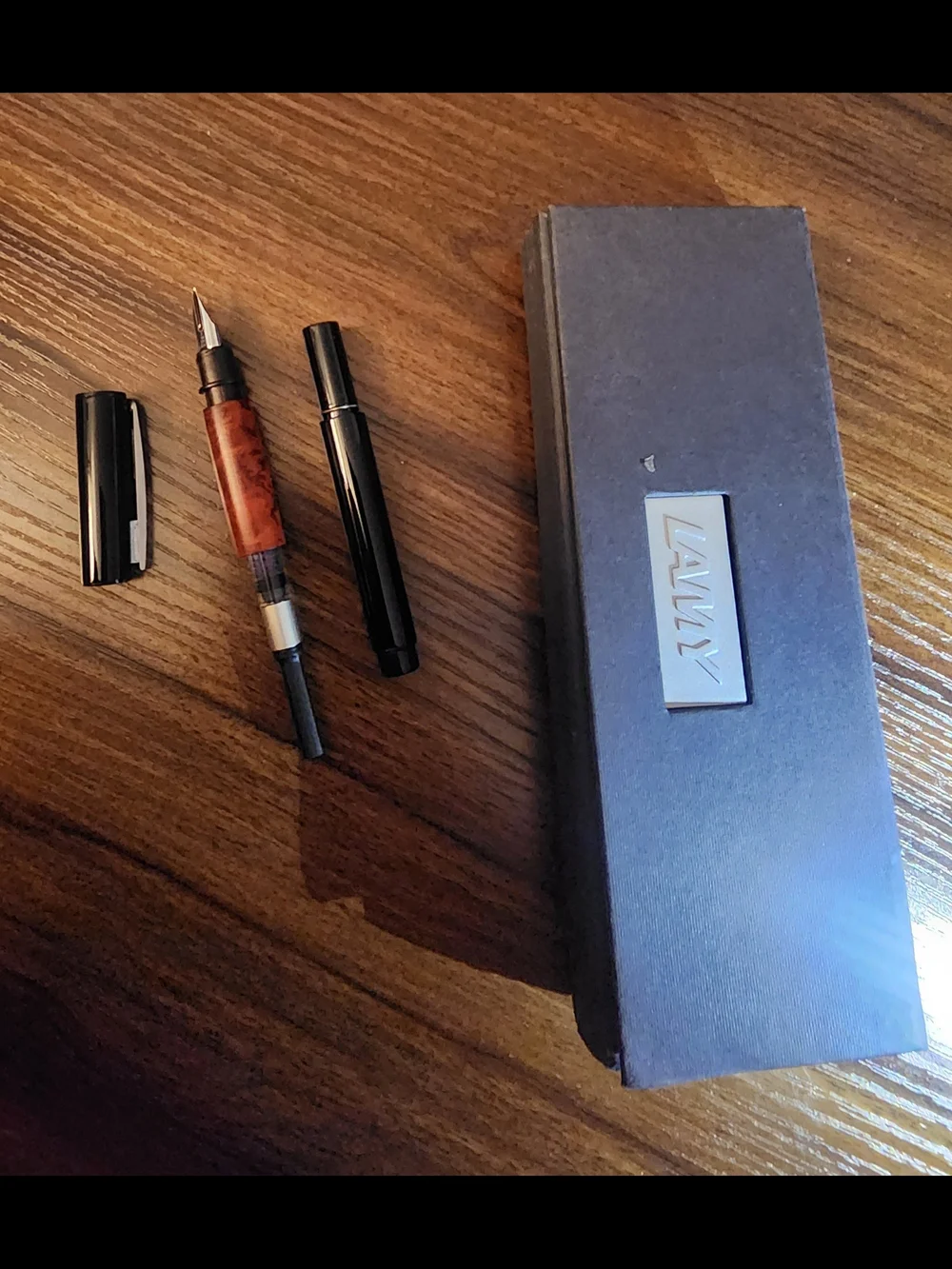 LAMY Accent 98 Briarwood Fountain Pen – 14K Gold Fine Nib – Appears Unused